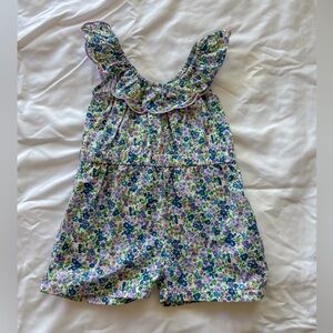 Bisby Green and Purple Floral Romper